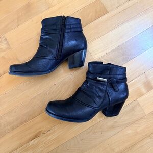 Baretraps Black Sparkle Ankle Boots Heels 6.5